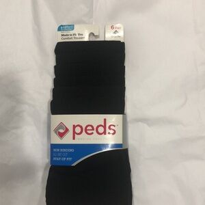 Peds‎ Women's black comfort Trouser Socks, size 8-12 extended shoo size 6pairs